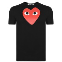 тениска,облекла,на,разпродажба,мъжки,тениски,comme,des,garcons,play,medium,peeping,heart,t,shirt,black,red