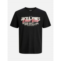 jack,and,jones,colour,logo,t,shirt,mens,plus,size,black