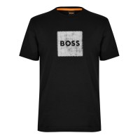 тениска,мъжки,тениски,boss,men's,orange,box,logo,cotton,short,sleeve,t,shirt,black,001