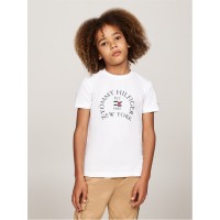 тениска,детски,3/4,панталони,tommy,hilfiger,short,sleeved,t,shirt,white,ybs