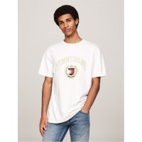 тениска,облекла,на,разпродажба,мъжки,тениски,tommy,jeans,gold,crest,t,shirt,ancient,white