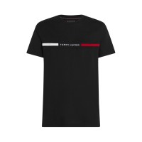 тениска,мъжки,тениски,tommy,hilfiger,logo,panel,t,shirt,black,bds