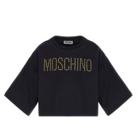 юношеска,тениска,детски,облекла,moschino,stud,logo,t,shirt,juniors,black,60100