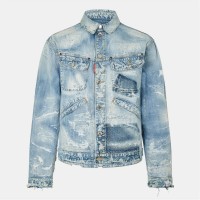 яке,мъжки,якета,dsquared2,men's,dsq,distressed,vintage,inspired,denim,jacket,navy,blue