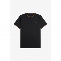 тениска,мъжки,тениски,fred,perry,twin,tipped,t,shirt,black,shade,q27