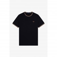 тениска,мъжки,тениски,fred,perry,twin,tipped,t,shirt,black,p69