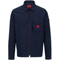 риза,с,дълъг,ръкав,мъжки,якета,hugo,mens,hugo,emmond,cotton,long,sleeve,zip,overshirt,contemporary,design,with,logo,detail,dark,blue,405