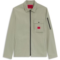 риза,с,дълъг,ръкав,облекла,на,разпродажба,мъжки,якета,hugo,mens,hugo,emmond,cotton,long,sleeve,zip,overshirt,contemporary,design,with,logo,detail,light,gre