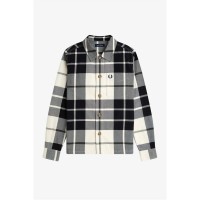 облекла,на,разпродажба,мъжки,якета,fred,perry,men's,tartan,twill,overshirt,ecru,560