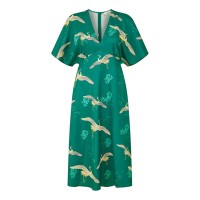 рокля,дамски,якета,и,палта,yumi,yumi,green,crane,print,kimono,midi,dress,green
