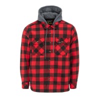 gelert,men,s,sherpa,fleece,long,sleeve,button,up,sherpa,jacket,black,red