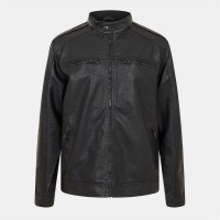 яке,облекла,на,разпродажба,мъжки,якета,brave,soul,men's,faux,leather,long,sleeve,jacket,black