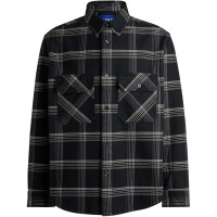 мъжки,якета,hugo,oversized,check,cotton,shirt,black,001