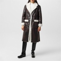 яке,дамски,якета,и,палта,french,connection,women's,arizona,asymmetric,zip,aviator,jacket,chocolate