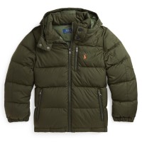 яке,polo,ralph,lauren,kids,duck,down,hooded,long,sleeve,short,puffer,jacket,olive