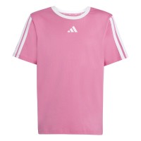 детска,тениска,детски,тениски,детски,облекла,adidas,essentials,3,stripe,t,shirt,junior,girls,pink,white