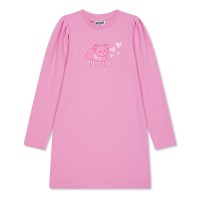 юношеска,рокля,детски,3/4,панталони,moschino,teddy,bear,logo,print,jersey,dress,junior,pink,50243