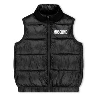 детски,елек,детски,3/4,панталони,moschino,unisex,kids,logo,padded,sleeveless,gilet,black,60100