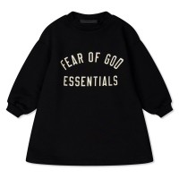 детска,тениска,fear,of,god,essentials,unisex,kids,long,sleeve,logo,relaxed,fit,t,shirt,dress,black
