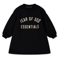 детска,тениска,детски,3/4,панталони,fear,of,god,essentials,unisex,kids,long,sleeve,logo,relaxed,fit,t,shirt,dress,black