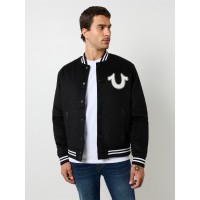 яке,мъжки,якета,true,religion,wool,horseshoe,bomber,jacket,black