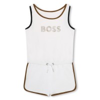юношески,гащеризон,детски,облекла,boss,junior,logo,print,cotton,playsuit,white,10p