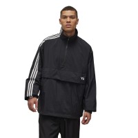 облекла,на,разпродажба,мъжки,якета,y3,men's,3,stripes,nylon,shell,two,zipped,rain,anorak,black
