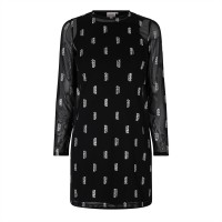 детска,рокля,детски,облекла,hugo,long,sleeve,print,dress,junior,girls,black,09b