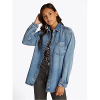 риза,с,дълъг,ръкав,дамски,ризи,tommy,jeans,women's,denim,long,sleeve,relaxed,fit,shirt,denim,light