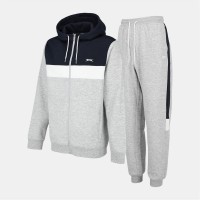 мъжко,поларено,горнище,с,цип,мъжки,екипи,slazenger,fleece,full,zip,tracksuit,mens,grey,marl,navy