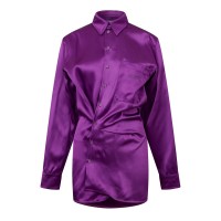 рокля,дамски,ризи,off,white,duchesse,twist,front,mini,dress,fuchsia
