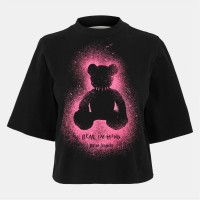 къса,блуза,дамски,топове,palm,angels,women's,spray,crop,top,black