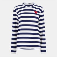 тениска,дамски,топове,comme,des,garcons,play,women's,long,sleeve,t,shirt,blue,wht