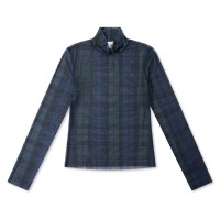 дамска,тениска,дамски,топове,good,american,women,s,mesh,tartan,turtle,neck,slim,fit,long,sleeve,t,shirt,navy,green,pl