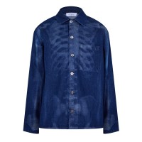 риза,с,дълъг,ръкав,мъжки,ризи,off,white,men's,motif,skeleton,design,cotton,long,sleeve,denim,shirt,blue,black