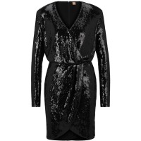 рокля,дамски,поли,и,рокли,boss,sequin,wrap,dress,black