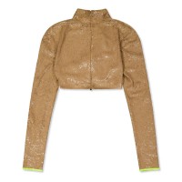 яке,дамски,топове,off,white,long,sleeve,zip,jacket,camel,yellow
