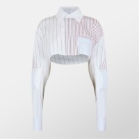 тениска,дамски,топове,off,white,women's,striped,cropped,long,sleeve,t,shirt,white,multi