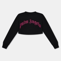 дамска,тениска,дамски,топове,palm,angels,women,s,cropped,logo,long,sleeve,t,shirt,blk,fscha