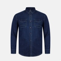риза,с,дълъг,ръкав,firetrap,men's,long,sleeve,denim,shirt,blue