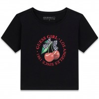 къса,блуза,guess,kids,graphic,crop,top,jet,black,jblk