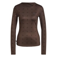 дамска,блуза,с,яка,дамски,топове,adidas,originals,women,s,all,over,print,long,sleeve,polo,shirt,brown