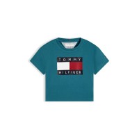 къса,блуза,tommy,hilfiger,kids,crop,top,teal,ct3