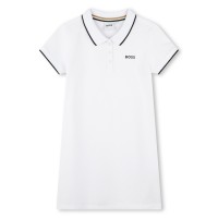 юношеска,рокля,детски,облекла,boss,logo,polo,dress,juniors,white,10p