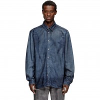 риза,с,дълъг,ръкав,мъжки,ризи,diesel,men,s,long,sleeve,denim,shirt,dark,blue