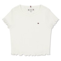 къса,блуза,детски,3/4,панталони,tommy,hilfiger,kids',essential,rib,short,sleeve,crop,top,white,ybr