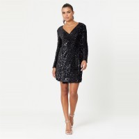 рокля,дамски,поли,и,рокли,be,you,sequin,wrap,dress,black