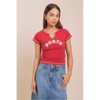 фланелка,дамски,топове,daisy,street,daisy,jersey,top,ld43,red