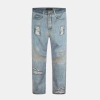 дънки,мъжки,дънки,pretty,boy,ugly,world,men,s,printed,cotton,distressed,straight,leg,jeans,blue