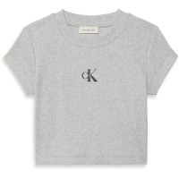 бебешка,къса,блуза,дамски,топове,calvin,klein,jeans,women's,ckj,mono,baby,t,crop,top,grey,heather